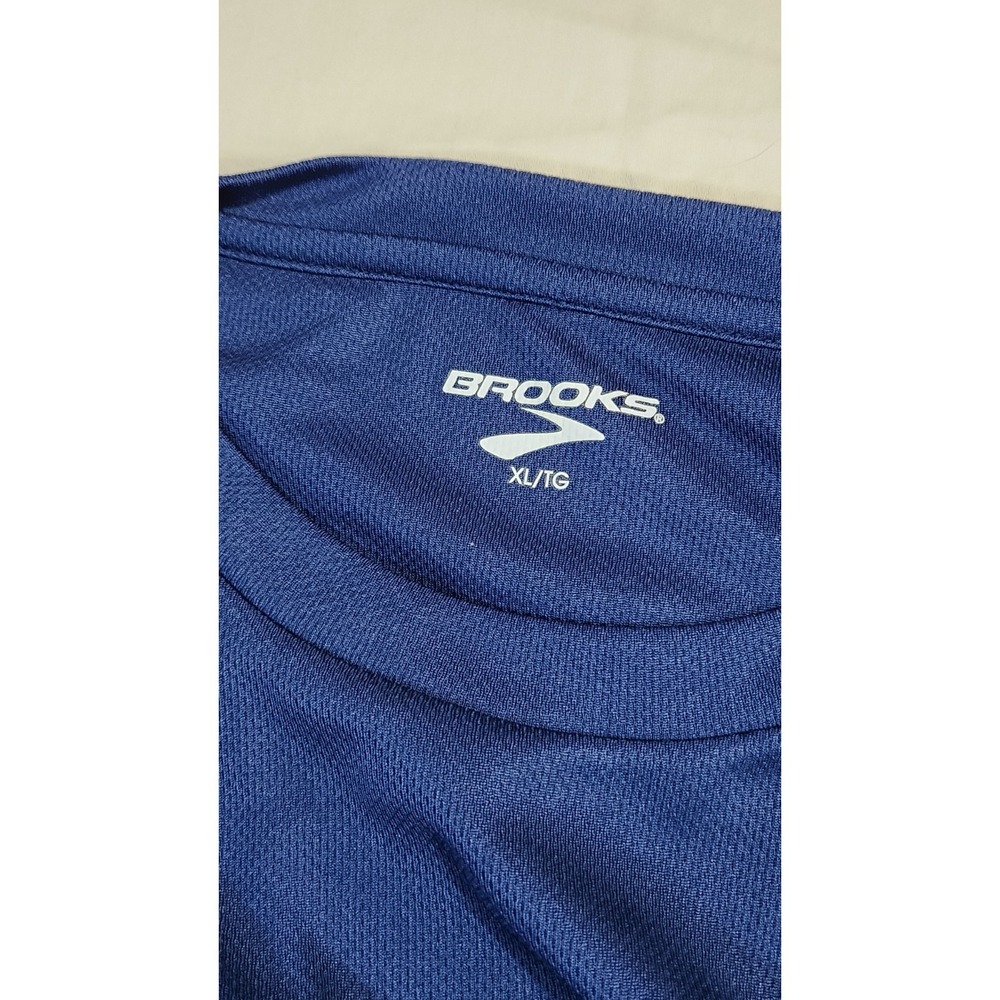 Brooks Running Shirt Mens Large Blue Short Sleeve